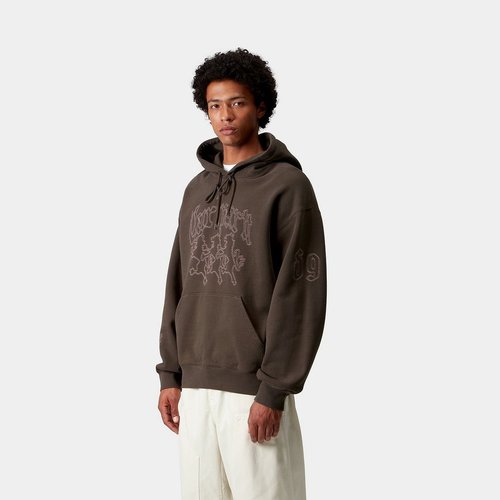 Carhartt WIP Hooded Hackwork Sweat - Vitola/Glassy Pink - I035641_3EE_XX