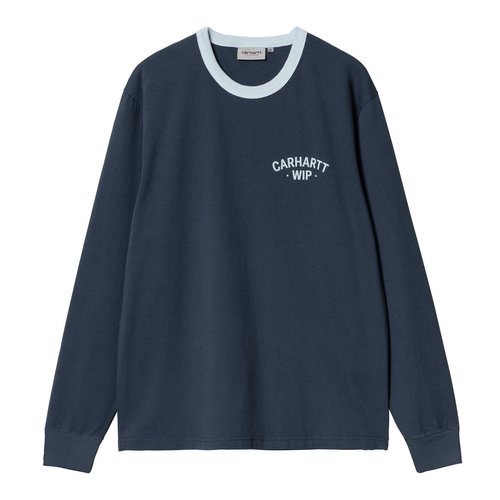 Carhartt WIP L/S 89 Ringer T-Shirt - Blue/Air Sky Heavy Enzyme Wash - I034714_2X4_4G