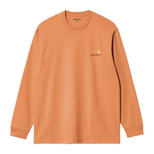 Carhartt WIP Orange American Script Long Sleeve T-shirt - Redhaven - I029955_2ZY_XX