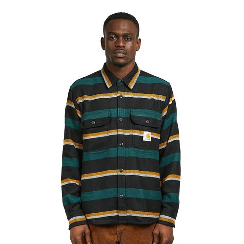 トップス carhartt wip bowman shirt XL Carhartt WIP L/S Bowman Shirt 'Bowman Stripe/Juniper