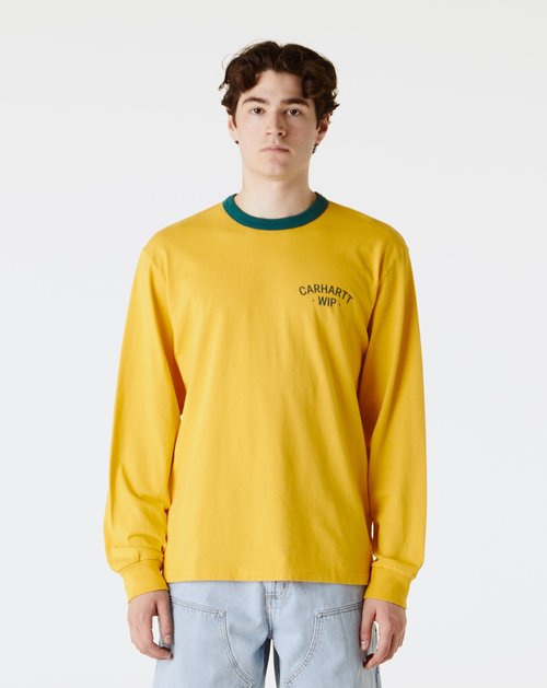 Carhartt WIP Long Sleeve 89 Ringer T-Shirt - Quince/Rainforest Heavy Enzyme Wash - I034714_2X5_4G