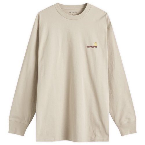 Carhartt WIP Long Sleeve American Script T-Shirt - Fleur De Sel - I029955_2LP_XX