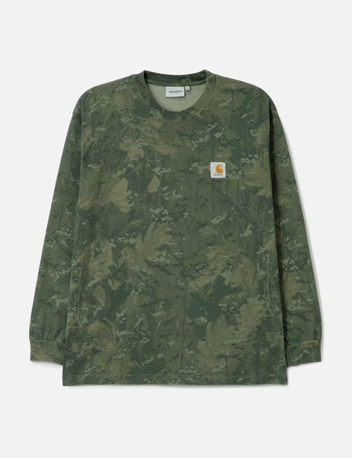 Carhartt WIP Long Sleeve Camo Combi T-Shirt - Camo Combi Green/Olive Garment Dyed
