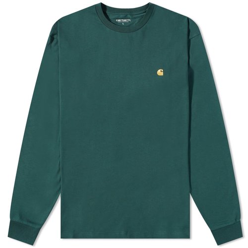Carhartt WIP Long Sleeve Chase T-Shirt - Discovery Green/Gold - I026392_1NV_XX
