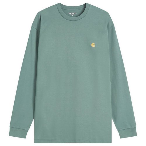 Carhartt WIP Long Sleeve Chase T-Shirt - Silver Pine/Gold - I026392_2N0_XX