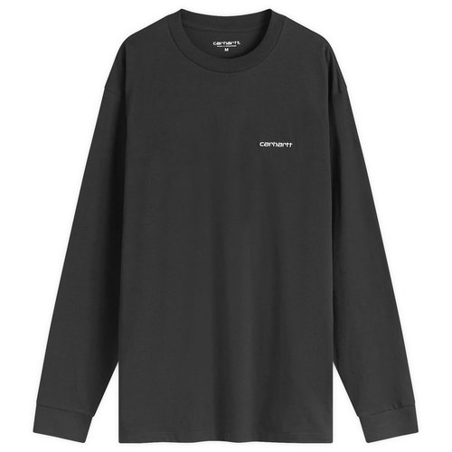Carhartt WIP Long Sleeve Script Embroidery T-Shirt - Black/White - I032306_0D2_XX