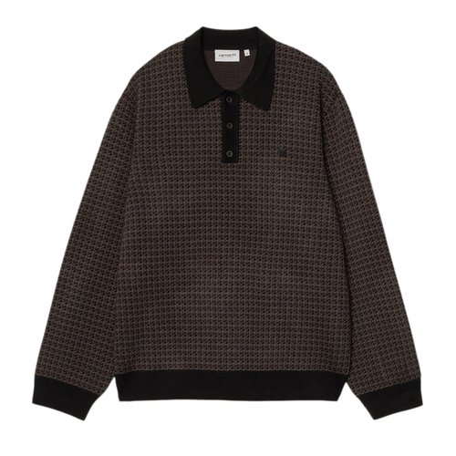 Carhartt WIP Lowis Polo - Lowis Houndstooth/Vitola Heather - I035395