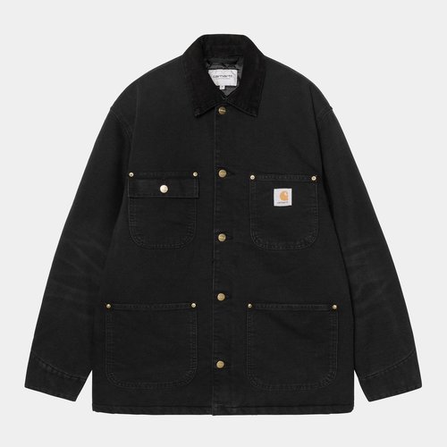 Carhartt WIP OG Chore Coat - Black/Black/Stone canvas - I035613_00E_4O