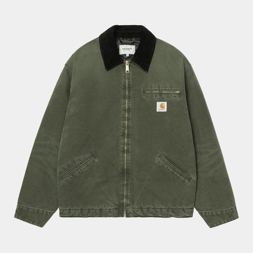 Carhartt WIP OG Detroit Jacket Canvas, 12 oz - Olive/Black Stone Canvas - I035614_3CM_4O