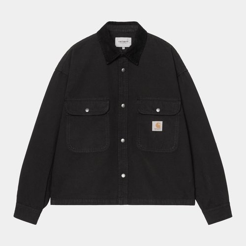 Carhartt WIP Prescott Shirt Jac Canvas, 9 oz - Black/Black Garment Dyed - I036484_00E_GD