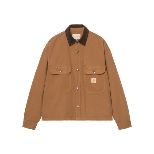 Carhartt WIP Prescott Shirt Jac Canvas, 9 oz - Hamilton Brown/Tobacco Garment Dyed - I036484_00S_GD