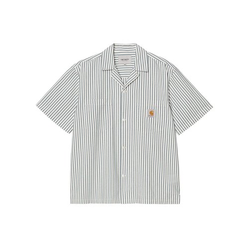 Carhartt WIP S/S Leavel Shirt - Leavel Stripe/Blue River/Wax - I036203_3K5_XX
