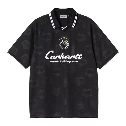 Carhartt WIP Terrace Football T-Shirt - Black Heart Train Jacquard - I037567_2UF_XX