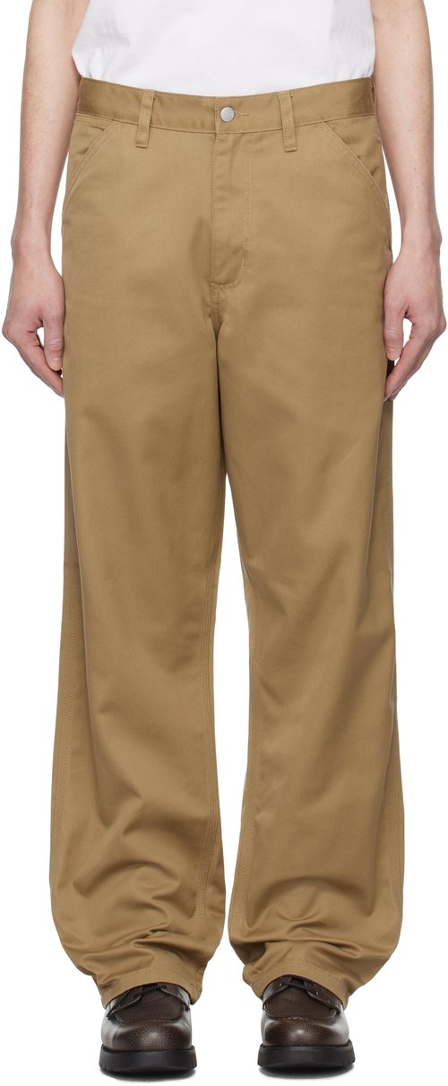 Carhartt WIP Tan Simple Trousers - Leather rinsed - I034907_8Y_02