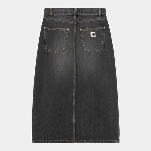 Carhartt WIP W' Brandon Skirt Denim, 13.5 oz - Black Grind Wash - I036330_89_B7