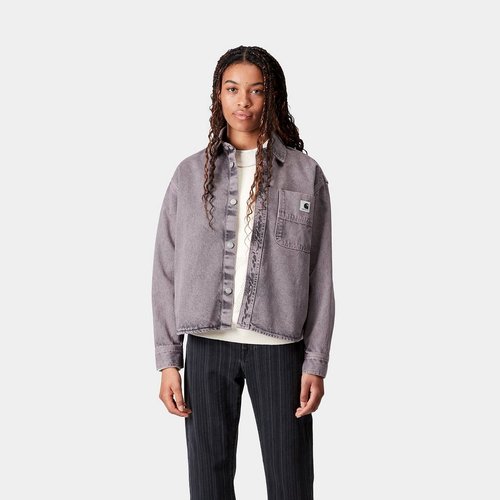Carhartt WIP W' Georgia Shirt Jac Denim, 12 oz - Black/Hortensia Garment Dyed - I035823_2W6_GD