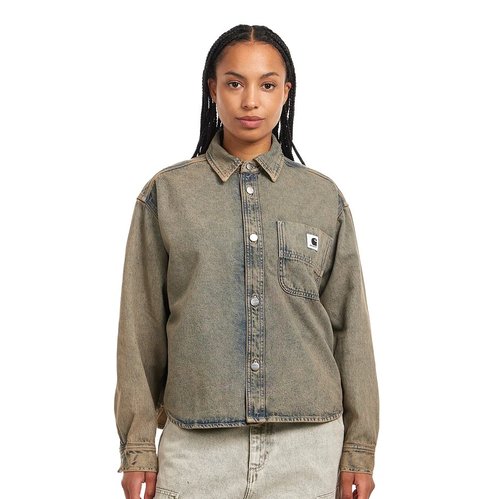 Carhartt WIP W' Georgia Shirt Jac Denim, 12 oz - Blue/Leather Garment Dyed - I035823_3FU_GD