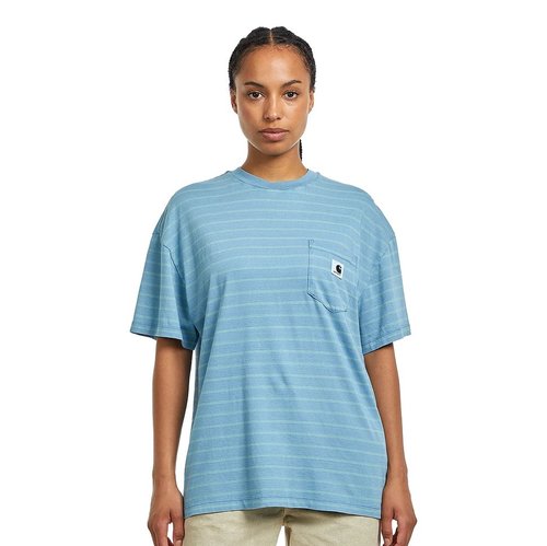 Carhartt WIP W' S/S Brodina T-Shirt - Brodina Stripe/Saguaro Indigo Overdyed - I035139_30T_5X