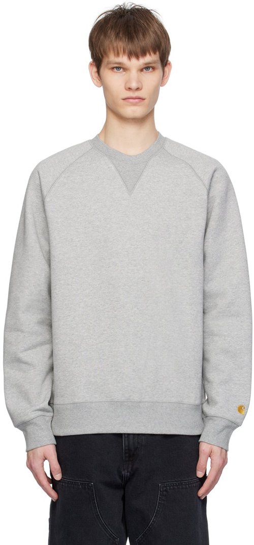 Carhartt WIPray Chase Sweatshirt - Grey Heather/G - I03366000M
