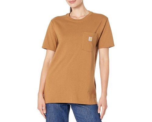 Carhartt WK87 Workwear Pocket Short Sleeve T-Shirt T Shirt - Carhartt Brown - 103067-211