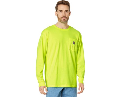 Carhartt Workwear Pocket Long Sleeves T-Shirts Long Sleeve Pullover - Brite Lime - K126-BLM