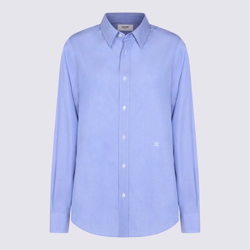 CELINE Bleu Stripe Cotton Shirt - RC0BZ2N9107EU