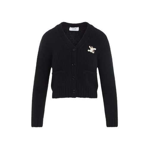 CELINE Cashmere And Silk Cardigan Black - DUO-3004982200031-S-S
