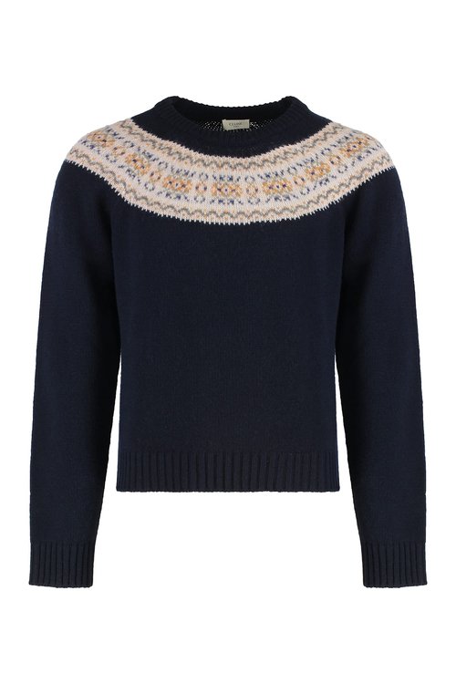 CELINE Crew Neck Sweater In Fair Isle Wool Triomphe - RX09O0ZQ5_07MR