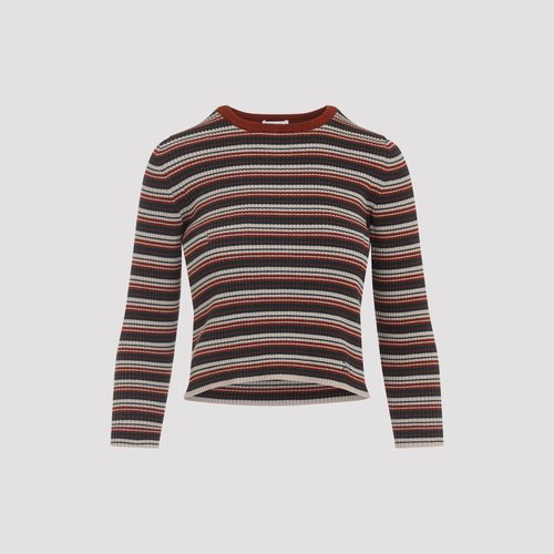 CELINE Crewneck Sweater - RY0KG0O86 03GB BEIGE GREEN BROWN