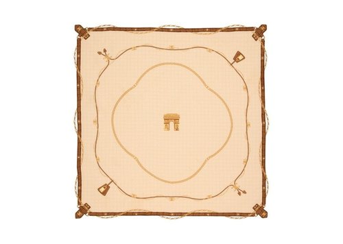 CELINE Crocodile Silk Twill Square - Pearl Grey/Cream/Tan - 2AW900185.GAD8