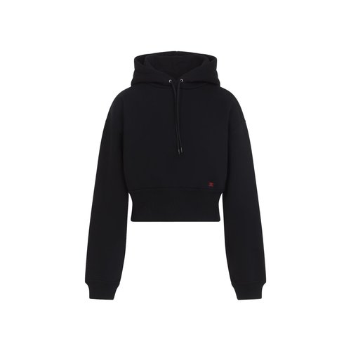 CELINE Cropped Hoodie Black Cotton - DUO-3005105800033-M