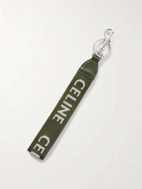 CELINE Leather-Trimmed Logo-Print Nylon Key Ring - 15Kk - 49I272DMV.15KK