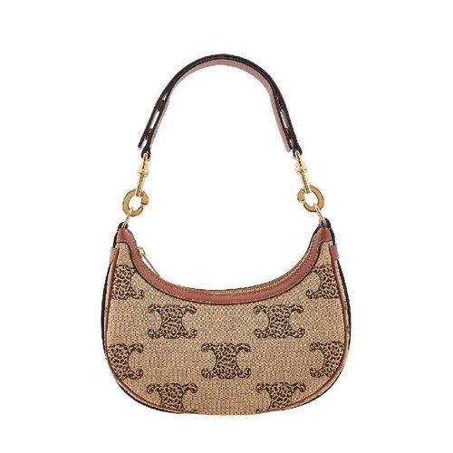 CELINE Leopard Triomphe Medium Ava Strap Bag - Gold Tone - 196922FTQ.02NT X