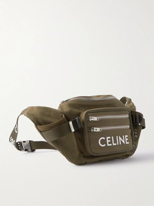 CELINE Logo-Print Cotton-Gabardine and Mesh Belt Bag - 15Kh - 198682DO8.15KH