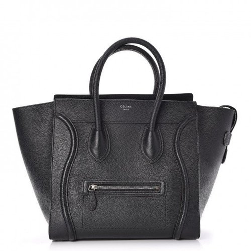 CELINE Luggage Drummed Calfskin Mini - Black
