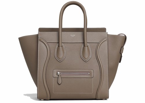 CELINE Luggage Drummed Calfskin Mini - Souris