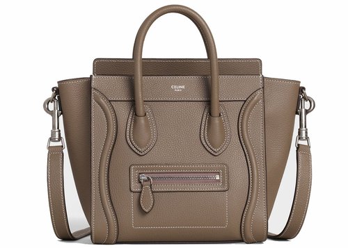 CELINE Luggage Nano Drummed Calfskin - Souris