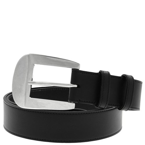 CELINE Marco Large 35mm Belt - Black/Silver Tone - 45BHF3AJG.38SI