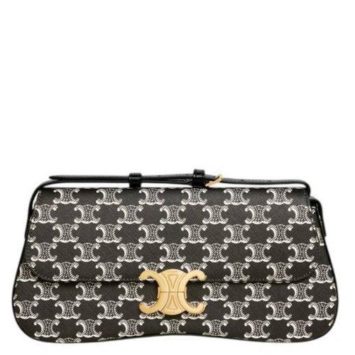 CELINE Medium CELINE Lola Bag In Triomphe Canvas - Gold Tone - 115532FQO.38NO X