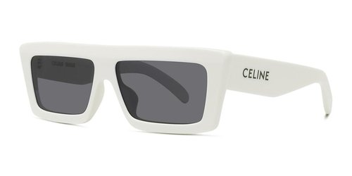 CELINE Monochroms Smoke Browline Sunglasses CL40214U 25A 57 - White - CL40214U 25A 57