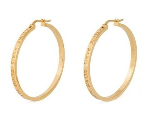CELINE Paris Large Hoops - Gold Tone/Yellow - 460XA6BRA.35OR
