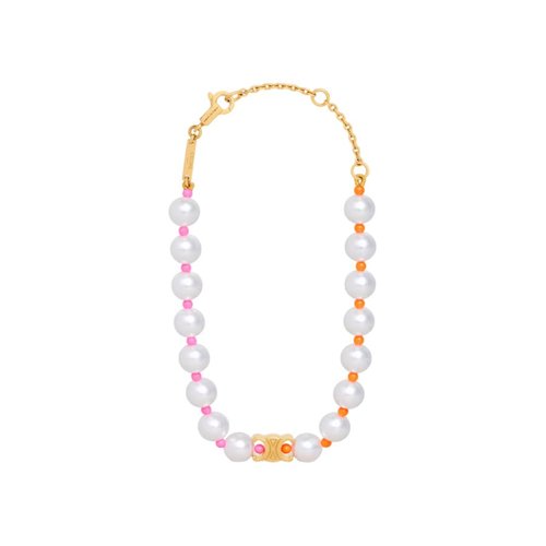 CELINE Plage Pearl Bracelet In Brass With Gold Finish And Resin Pearls - Gold Tone/Multi-Color/Yellow - 460XN6PRB.14ML 7.0000X6.0000X4.0000