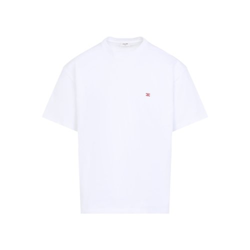 CELINE Relaxed T-Shirt White Cotton - DUO-3005111100011-S-S