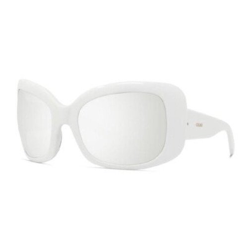 CELINE Silver Mirror Oversized Sunglasses CL40224I 25C 66 - Silver Tone/White - CL40224I 25C 66