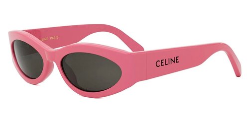 CELINE Smoke Oval Ladies Sunglasses CL40288I 74A 56 - Blue/Pink - CL40288I 74A 56