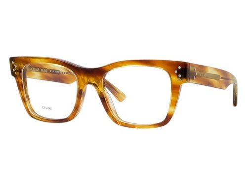 CELINE Square Eyeglasses - Striped Honey/Havana (Cl50039I 056)