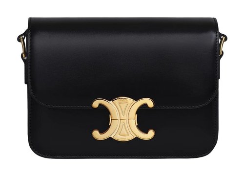 CELINE Tee Shirtn Triomphe Bag - Black