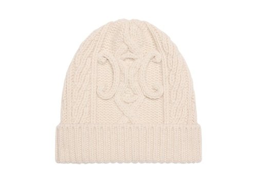 CELINE Triomphe Aran Cashmere and Wool Beanie - Off White - 2AD760K34.01OW