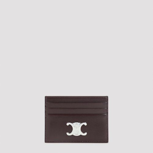 CELINE Triomphe Card Holder - 10L833DPV 28DC DEEP BURGUNDY