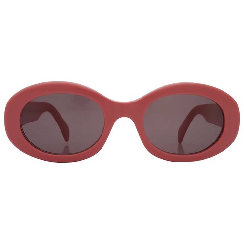 CELINE Triomphe Oval Ladies Sunglasses CL40194U 72A 52 - Grey/Red - CL40194U 72A 52